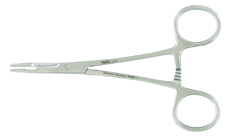Needle Holder 7-1/2 Inch Length Serrated Jaws Finger Ring Handle Olsen-Hegar by Integra York PA, Inc. (Miltex)  ID 8-17TC